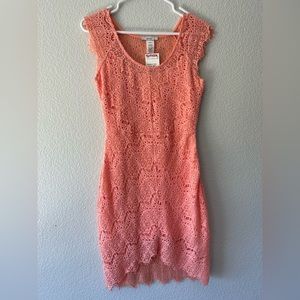 Coral lacy dress
